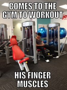 gym with finger muscles